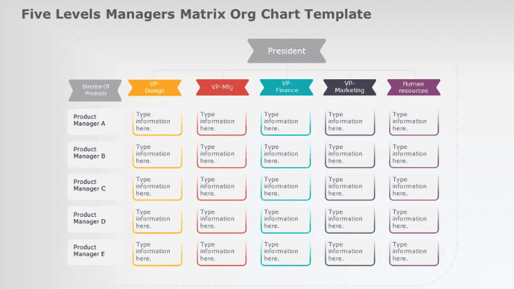 5 Level Managers Matrix Org Chart